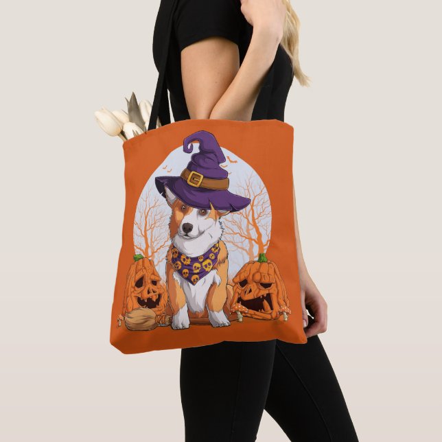 Halloween Corgi Tote Bag (Close Up)
