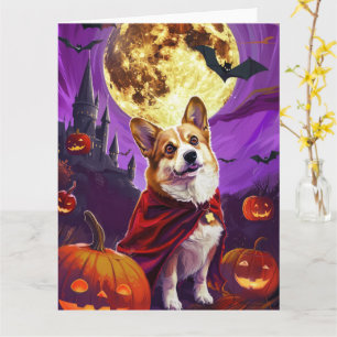 Halloween Corgi Vampire Pumpkins Scary Card