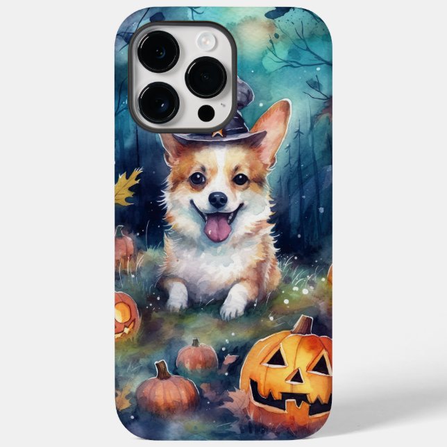 Halloween Corgi With Pumpkins Scary Case-Mate iPhone Case (Back)