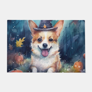 Halloween Corgi With Pumpkins Scary Doormat