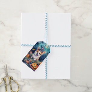 Halloween Corgi With Pumpkins Scary Gift Tags