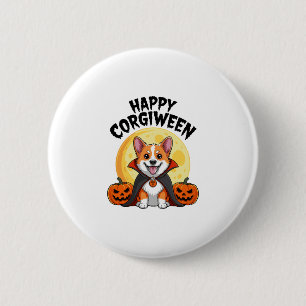 Halloween Corgiween, Spooky Corgi Dog 6 Cm Round Badge