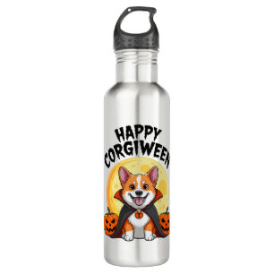 Halloween Corgiween, Spooky Corgi Dog 710 Ml Water Bottle