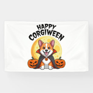 Halloween Corgiween, Spooky Corgi Dog Banner