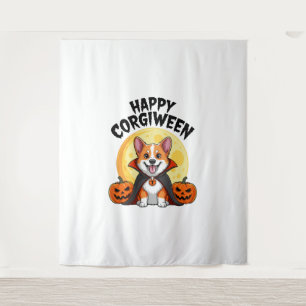 Halloween Corgiween, Spooky Corgi Dog Tapestry