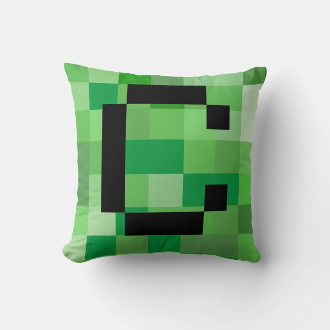 Halloween Cosplay Initial Letter C RPG Gamer Pixel Cushion (Front)