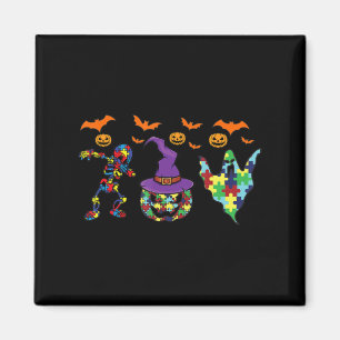 Halloween costume Autism Awareness Pumpkin Witch P Magnet