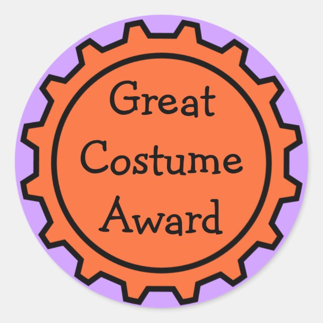 Halloween Costume Award Stickers (Front)