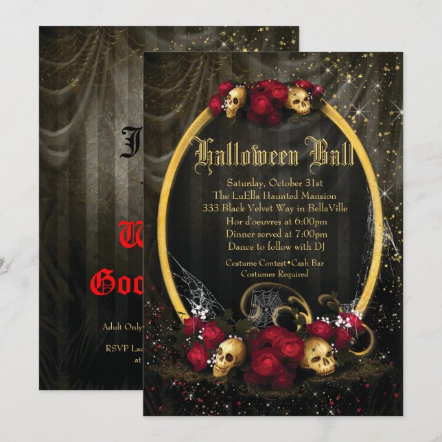 Halloween Costume Ball Invitations (Front/Back)