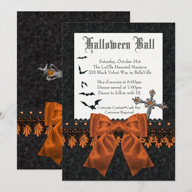 Halloween Costume Ball Invitations (Front/Back)