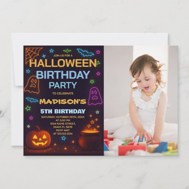 Halloween Costume Birthday Invitation (Front)