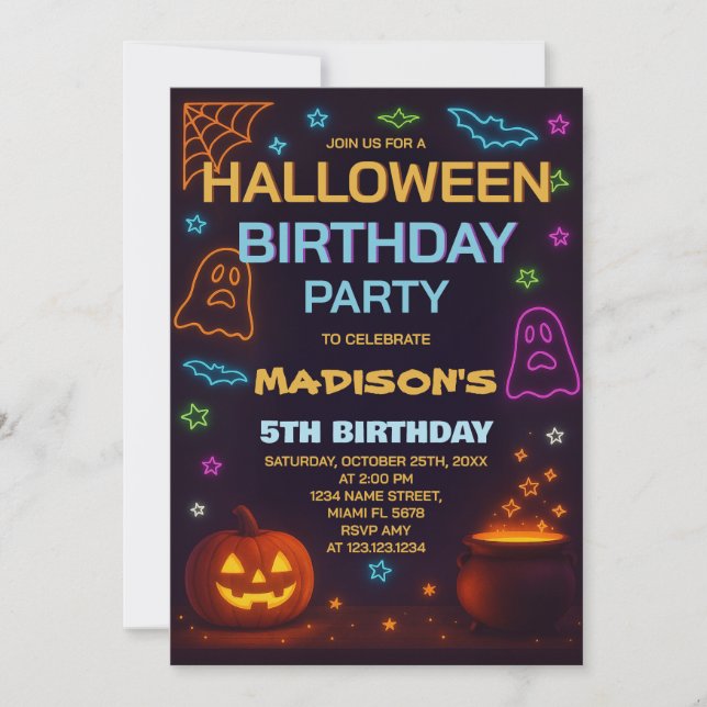 Halloween Costume Birthday Invitation (Front)