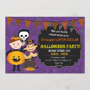 HALLOWEEN COSTUME BIRTHDAY PARTY INVITATION