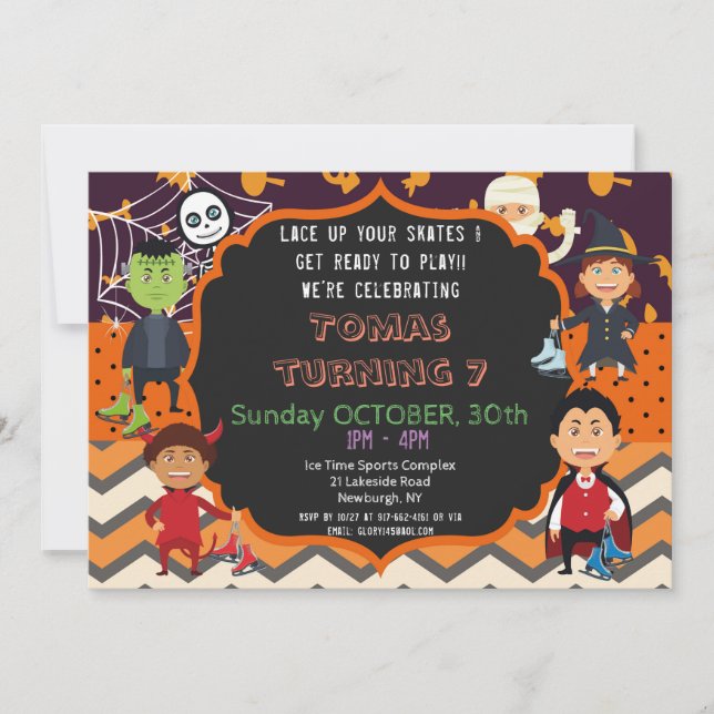 HALLOWEEN COSTUME BIRTHDAY PARTY INVITATION | KIDS (Front)