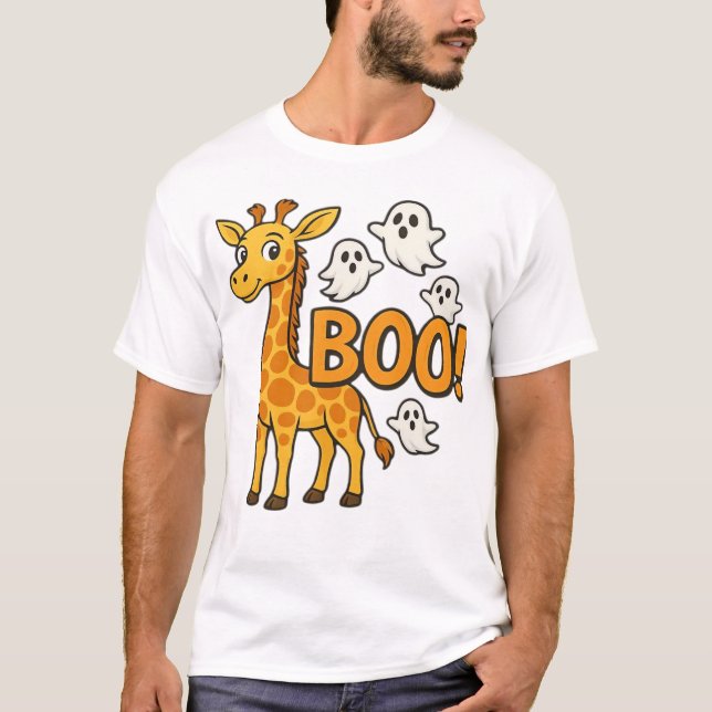 Halloween Costume Boo Giraffe Spooky Season Oversi T-Shirt (Front)