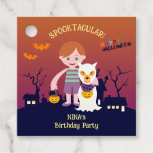 Halloween Costume Boy Birthday Party Favour Tags