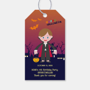 Halloween Costume Boy Birthday Party Gift Tags