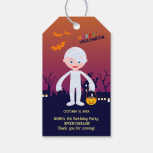 Halloween Costume Boy Birthday Party Gift Tags