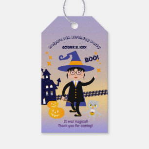 Halloween Costume Boy Wizard Birthday Party Gift Tags