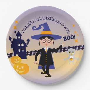 Halloween Costume Boy Wizard Birthday Party Paper Plate
