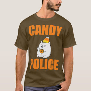Halloween Costume Candy Police Candy Corn Cat Cute T-Shirt