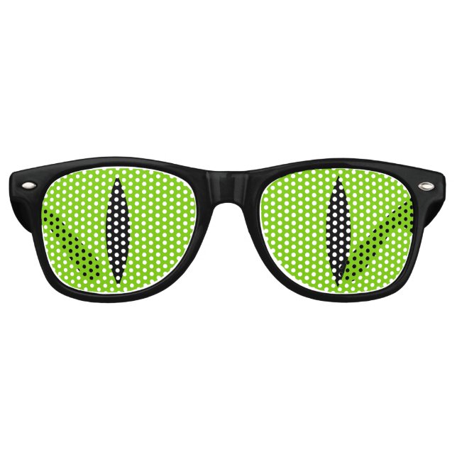 Halloween Costume Cat Witch Eyes Glasses. (Green) Retro Sunglasses (Front)