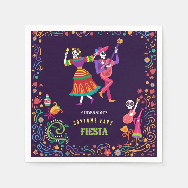 Halloween Costume Colourful Party De los Muertos Napkin (Front)