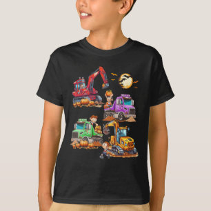 Halloween Costume Crane Truck Pumpkin Construction T-Shirt