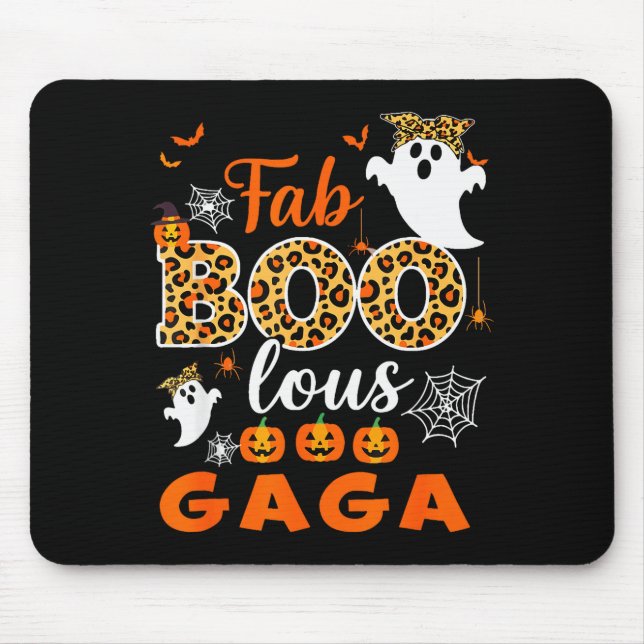Halloween Costume Cute Leopard Boo Gaga Soky Ghost Mouse Mat (Front)