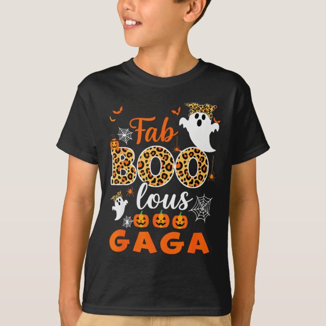 Halloween Costume Cute Leopard Boo Gaga Soky Ghost T-Shirt (Front)