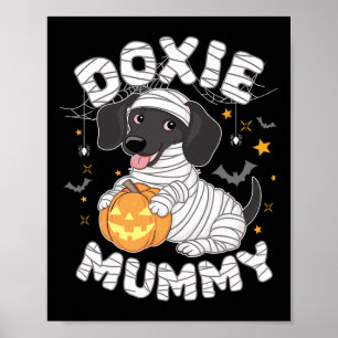 Halloween Costume Dachshund Dog Lover Doxie Mummy  Poster