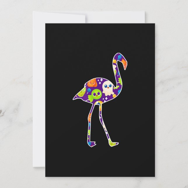 Halloween Costume Flamingo Ghost Candy Gift Save The Date (Front)