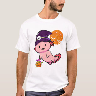 Halloween Costume For Boys Kids Axolotl Witch Pump T-Shirt