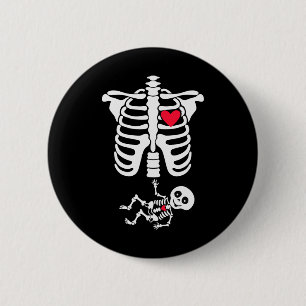 Halloween Costume For Pregnant Mum To Be Skeleton 6 Cm Round Badge