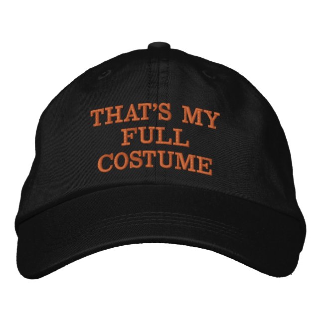 Halloween Costume Fun Cute Orange  Embroidered Hat (Front)