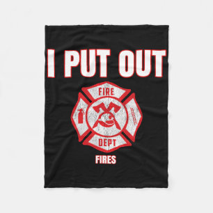 Halloween Costume Fun Firefighter I Put Out Fires  Fleece Blanket
