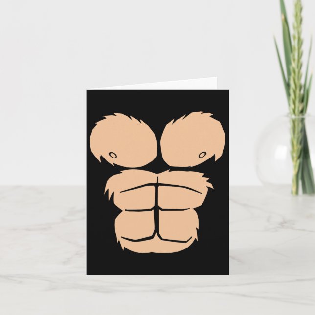 Halloween Costume Fun Monkey Gorilla Chest Suit Ha Card (Front)