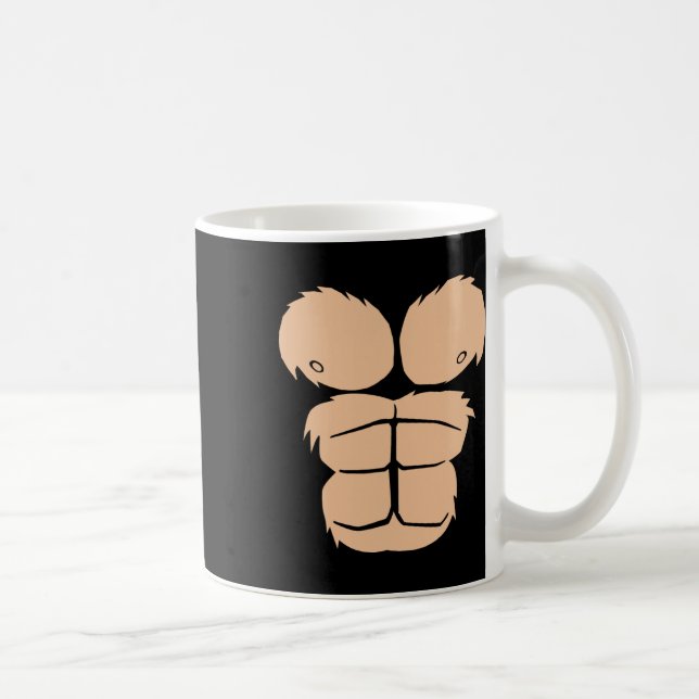 Halloween Costume Fun Monkey Gorilla Chest Suit Ha Coffee Mug (Right)