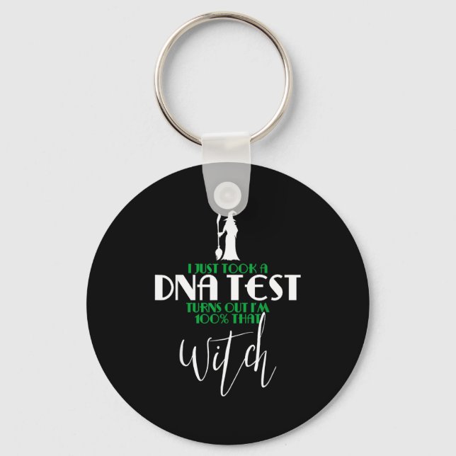 Halloween costume - funny 100% that witch  key ring (Front)