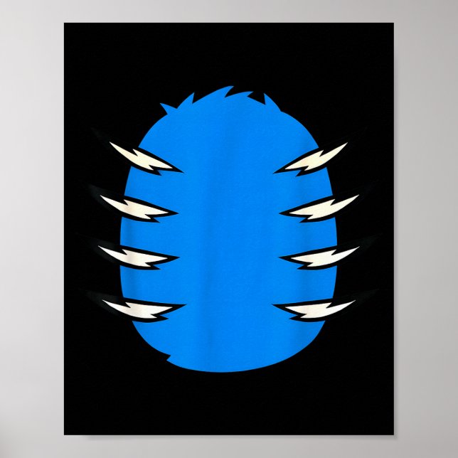 Halloween Costume Funny Blue Tiger Diy Group Match Poster (Front)