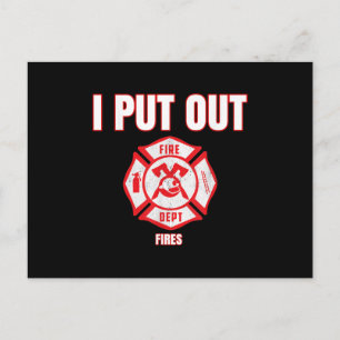Halloween Costume Funny Firefighter I Put Out Fire Holiday Postcard