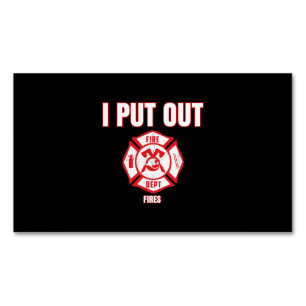 Halloween Costume Funny Firefighter I Put Out Fire Magnetic Business Card