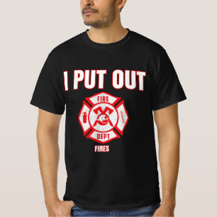 Halloween Costume Funny Firefighter I Put Out Fire T-Shirt