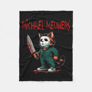 Halloween Costume Funny Scary Cat Fleece Blanket