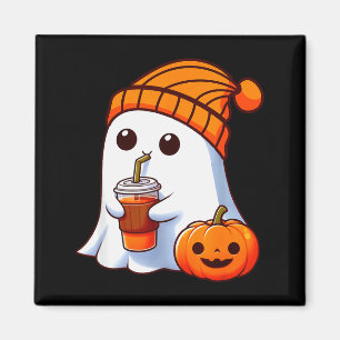Halloween Costume Ghost Drinking Pumpkin Men Women Magnet
