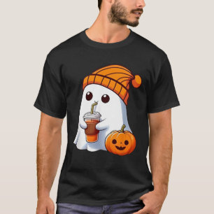 Halloween Costume Ghost drinking pumpkin Men Women T-Shirt