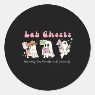 Halloween Costume Ghost Teacher Laboratory Lab Tec Classic Round Sticker