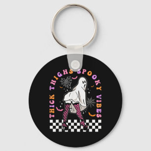 Halloween Costume Ghost Thick Thighs Spooky Vibes Key Ring