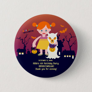 Halloween Costume Girl Birthday Party  6 Cm Round Badge