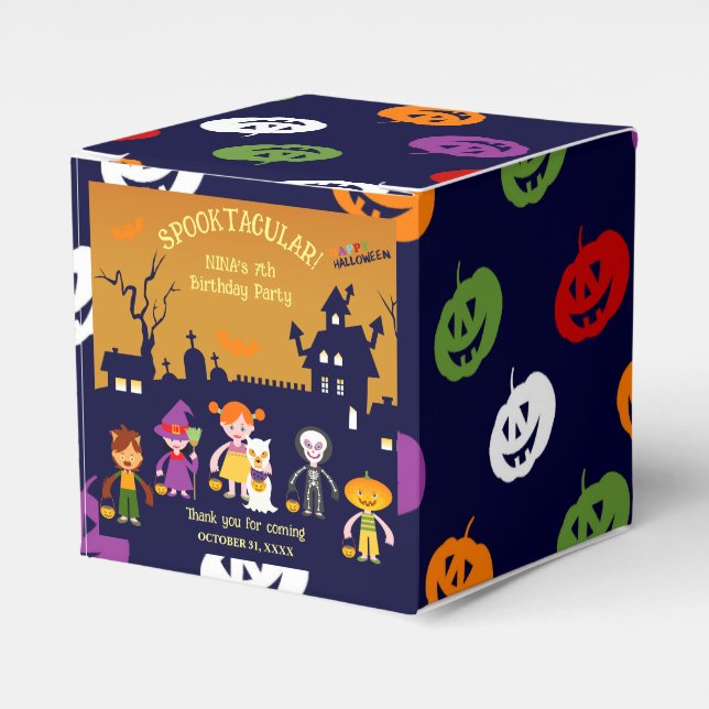 Halloween Costume Girl Birthday Party  Favour Box (Front Side)